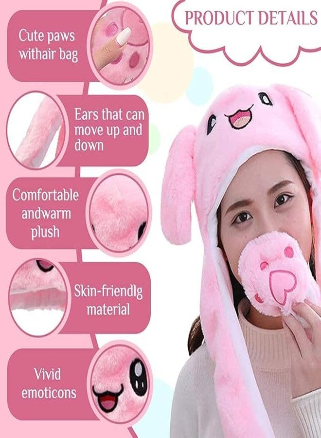 SELOME Plush Rabbit Hat, Ear Moving Jumping Hat, Funny LED Glowing Headwear Bunny Hat Cap for Women Girls, MULTI - Image 4